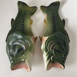 Fish Bass Flip Flops Slides Rivers Edge Slipper Sandals Funny Gag Gift 11-12M